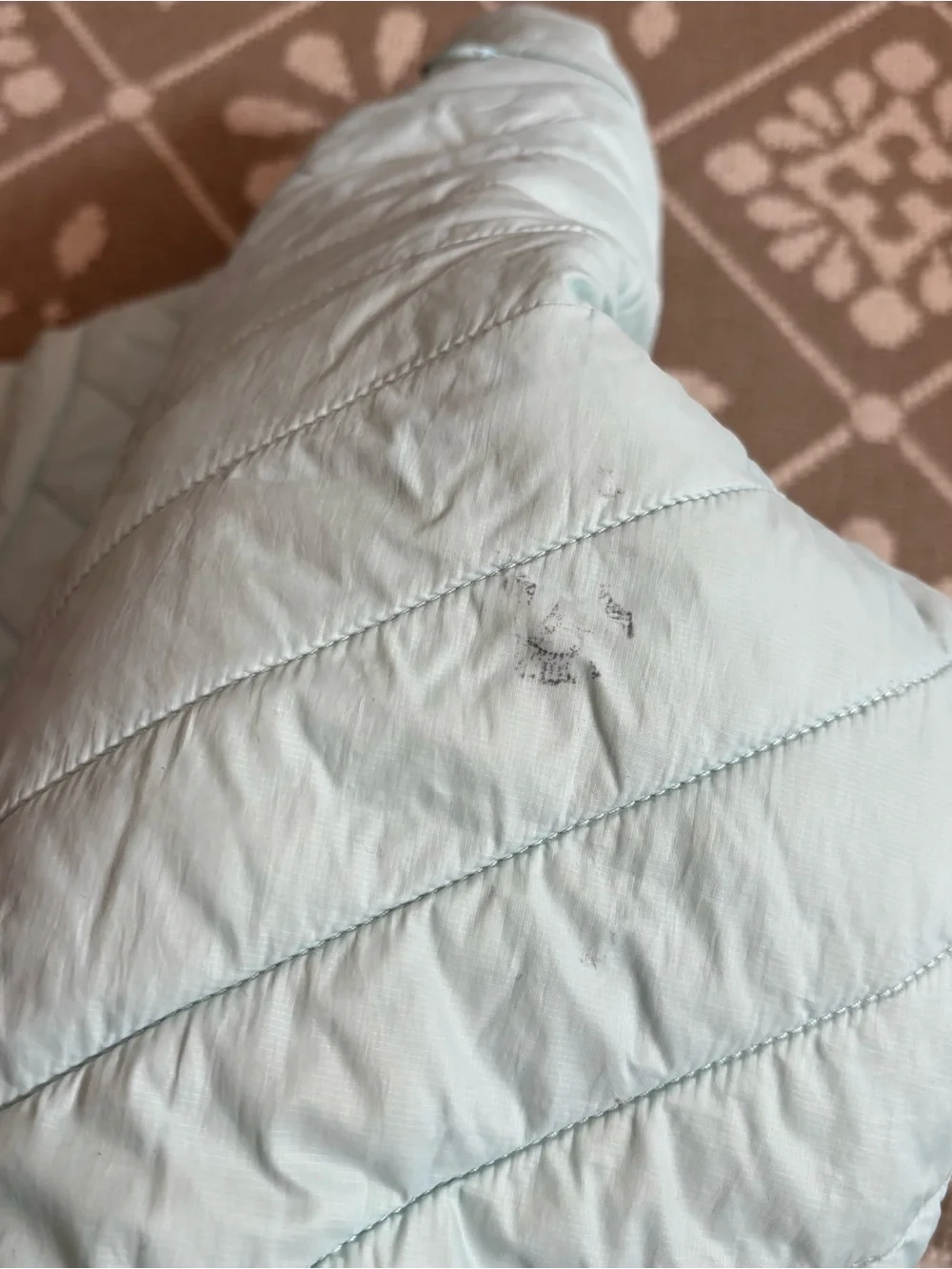 LL Bean Aqua Quilted Packable Puffer Jacket with Contrast Zip Kids size 8